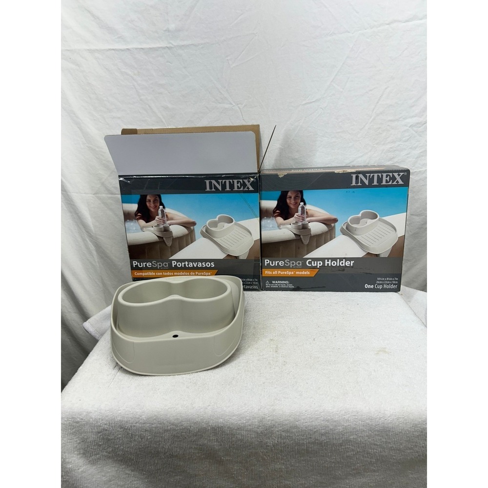 Intex PureSpa Cup Holder Refreshment Tray for Inflatable Hot Tubs 28500 Beige